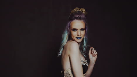 portrait of a beautiful girl with dyed hair,. beauty fashion model girl with colorful dyed hair. colourful long hair.