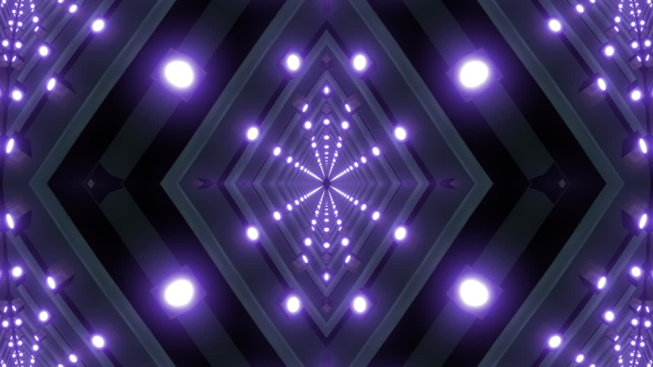 Abstract Glowing Purple Tunnel