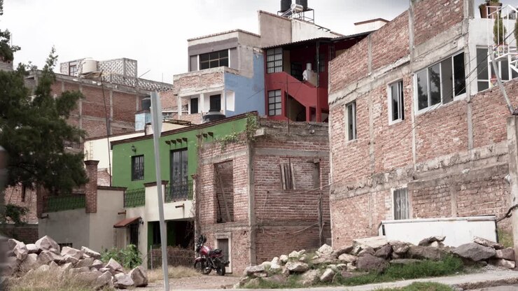 Case fatte di mattoni in Messico.