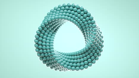 3d loop animation of spinning balls molded into uneven circle