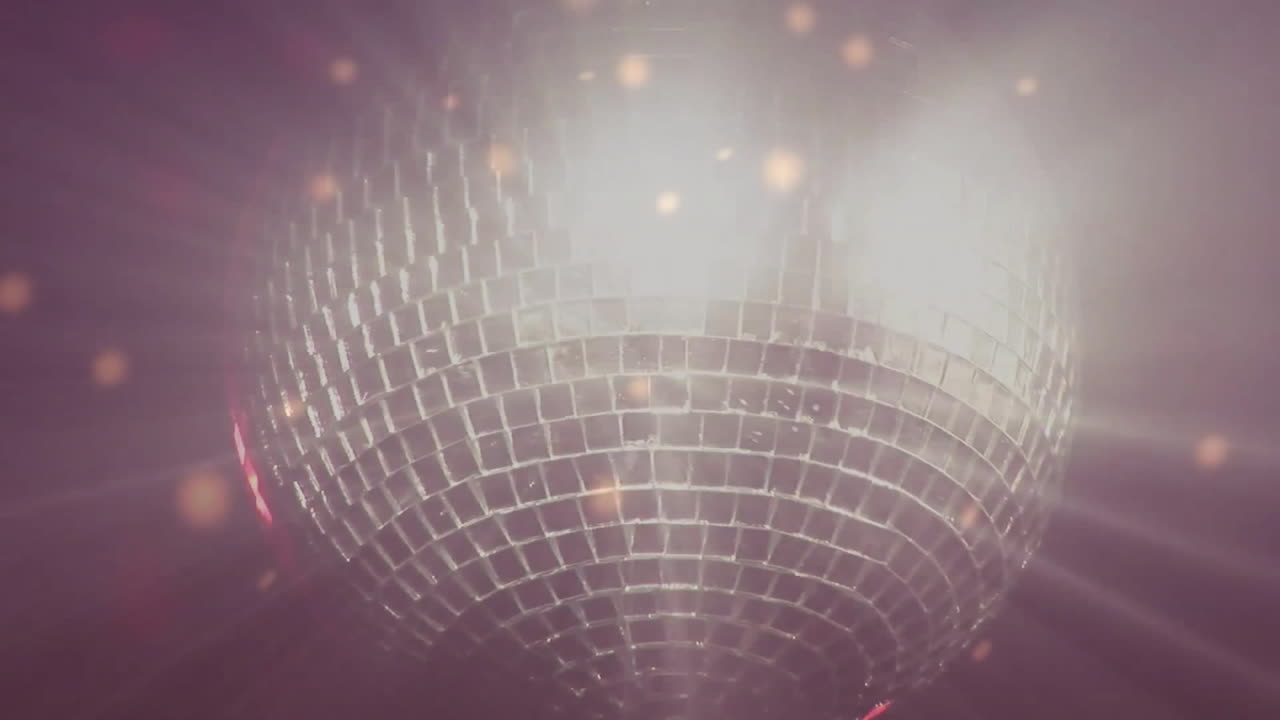 Reflecting lights animation, disco ball creating party atmosphere