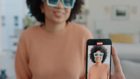 phone recording video of black woman influencer