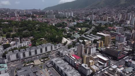 daytime aerial of the capital of venezuela, caracas and the downtown districts of el calvario and plaza o'leary