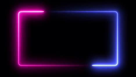 blue and pink neon rectangle