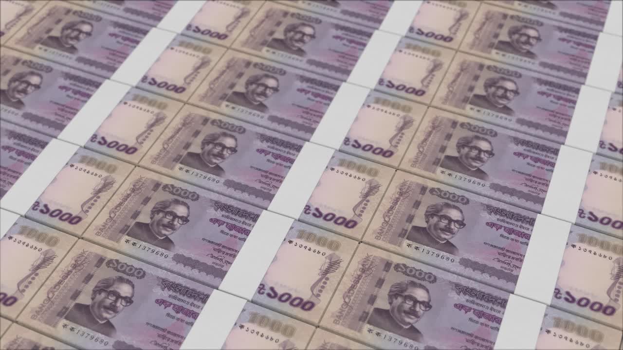 1000 BANGLADESHI TAKA banknotes printed by a money press