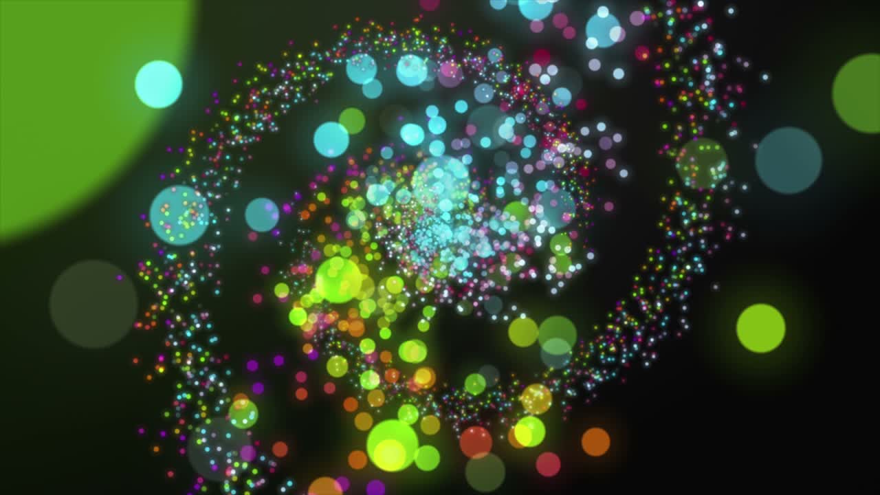 천천히 움직이는 다채로운 입자와 환상적인 애니메이션, 4096x2304 루프 4k