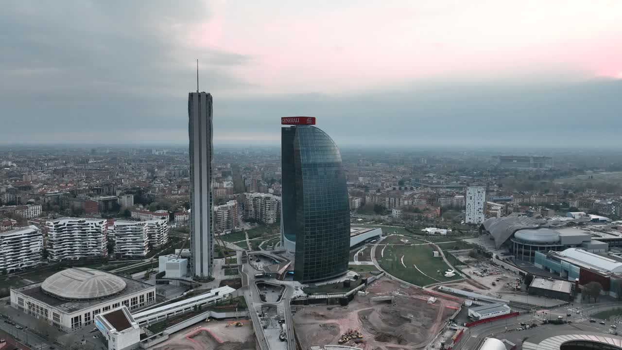 imágenes de drones de milán, italia