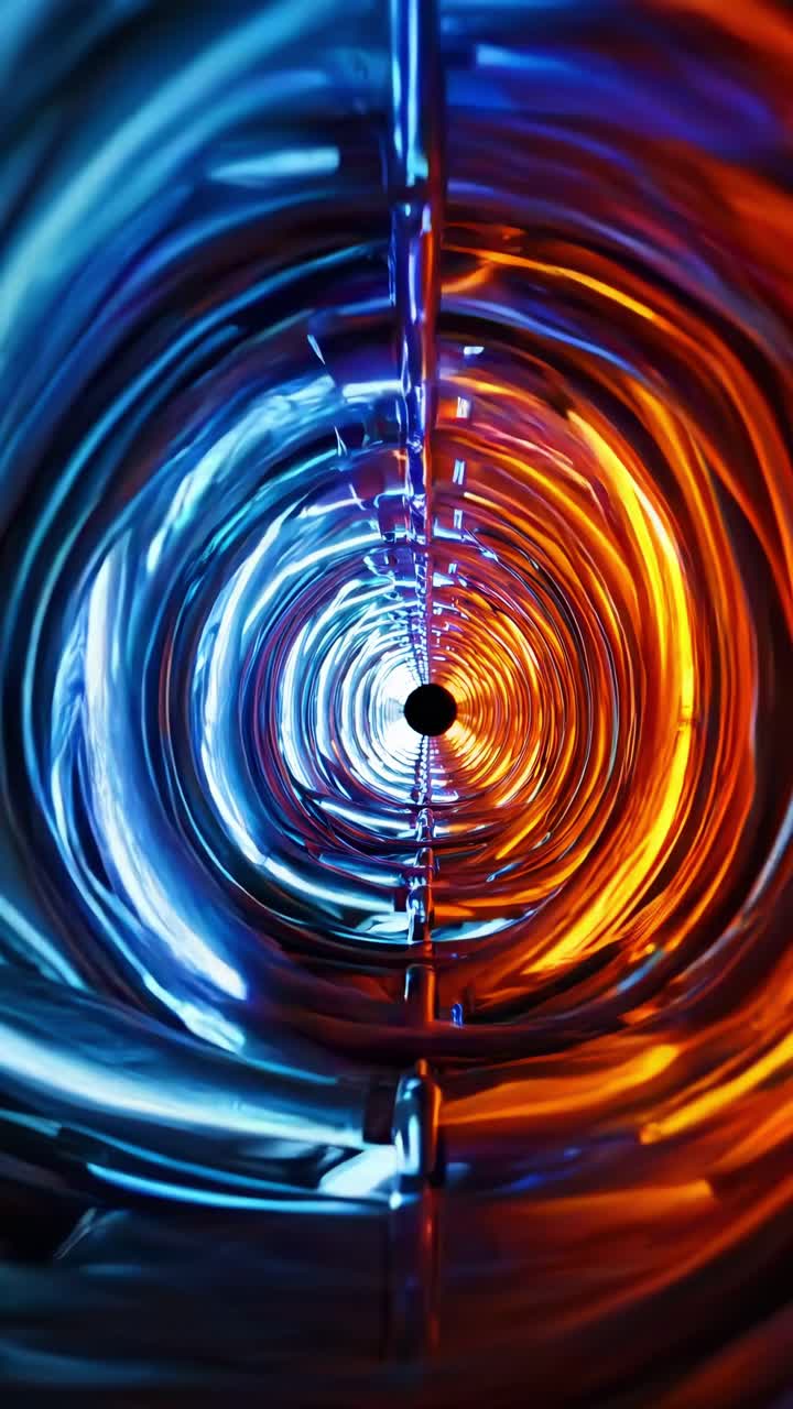 Vibrant Abstract Neon Light Tunnel