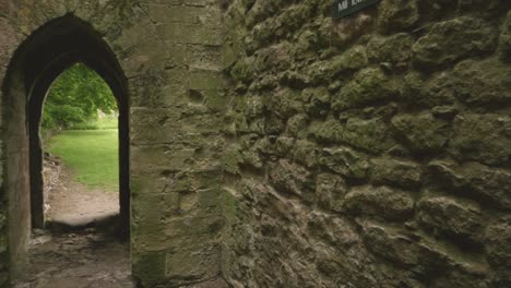 panning inside an old medieval tower
