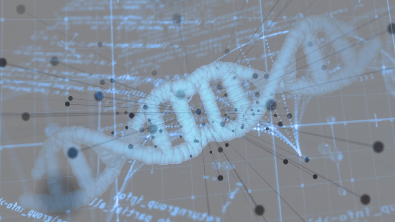 데이터 프로세싱과 모양에 대한 dna 스트랜드의 애니메이션