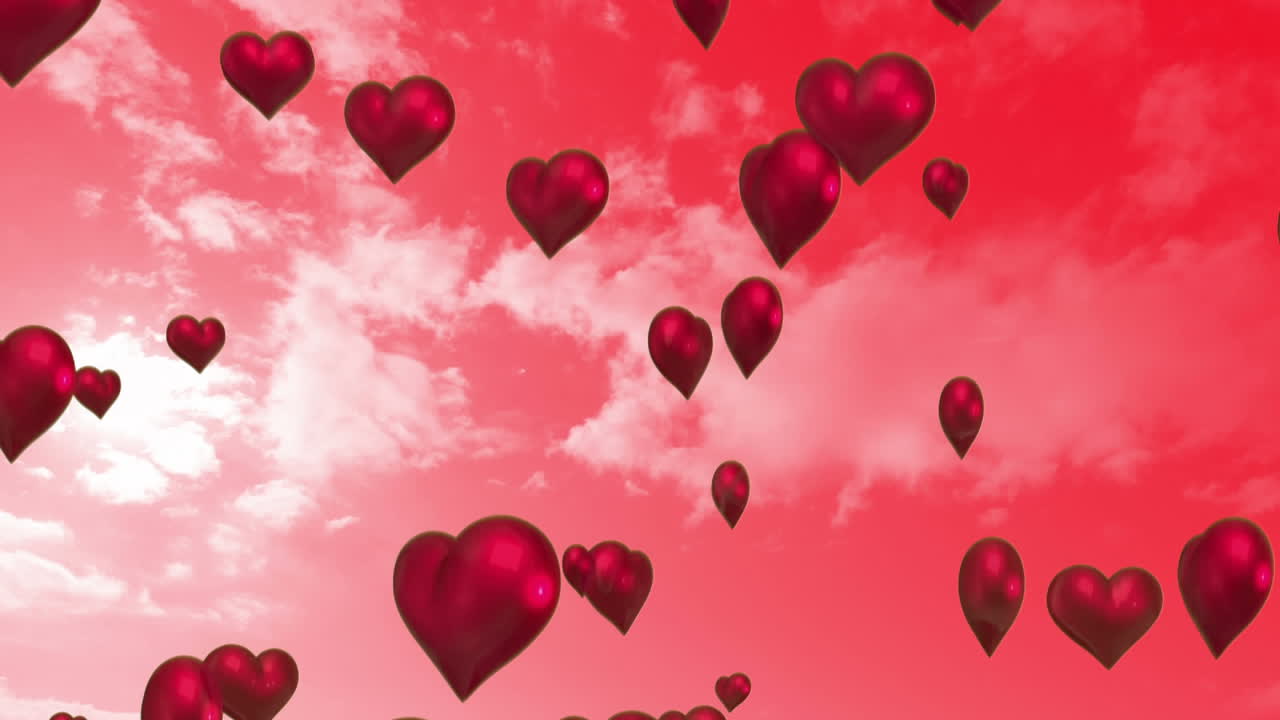 corazones y flechas en movimiento hacia arriba