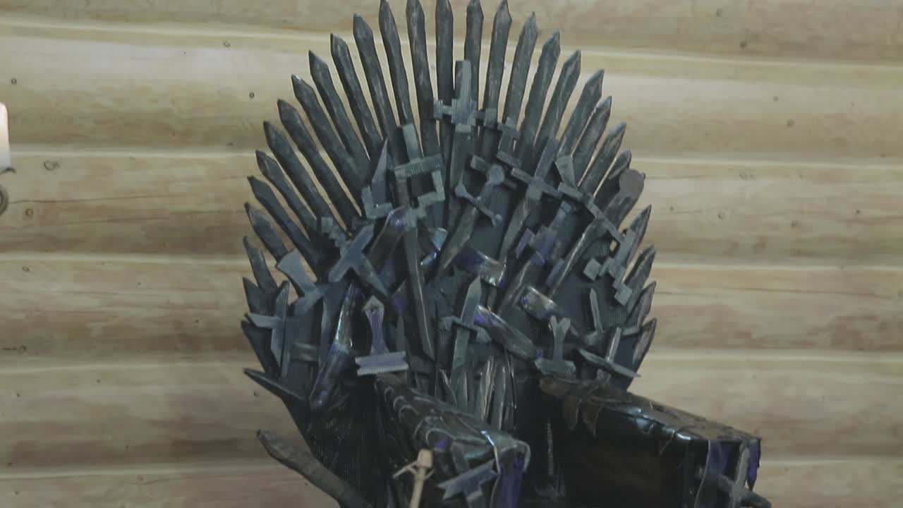 Gothic Style Chair. Gothic temple with a fantasy throne