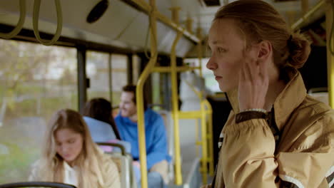 young man in the bus