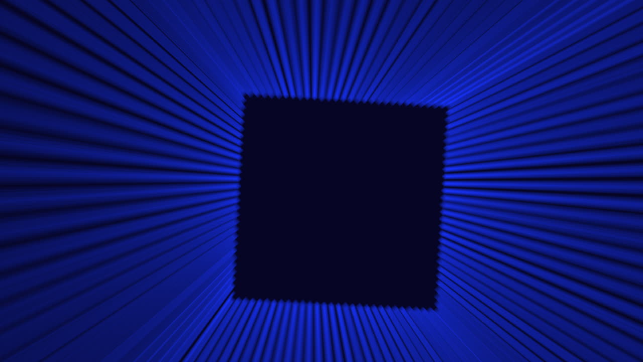 어두운 은하에 선이 있는 미래형 네온 큐브