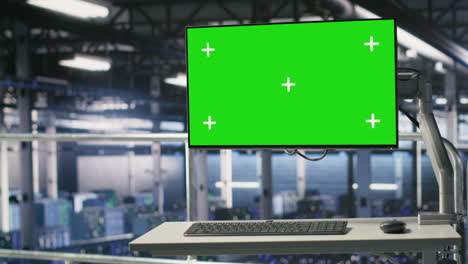 elevated industrial data center control station green screen