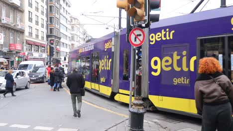 a tram in istanbul