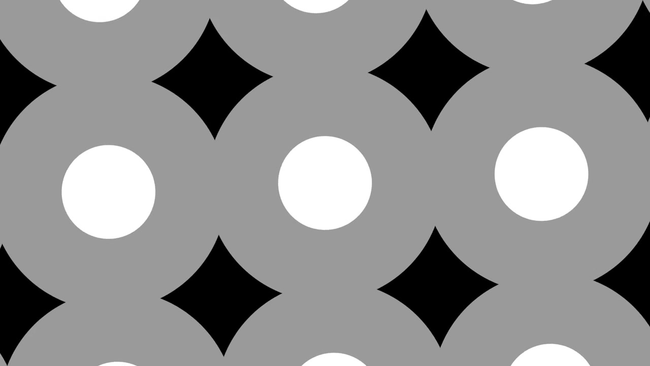 Abstraktní geometrická animace s posouvajícími se kruhy a čtverci