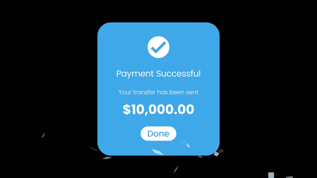 Digital Payment Successful Screen with Money Transfer Confirmation