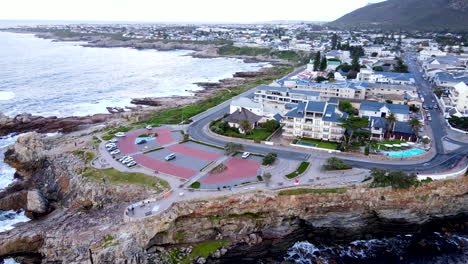 hermanus coastal cliffs and gearings point perfect for whale watching, drone arc