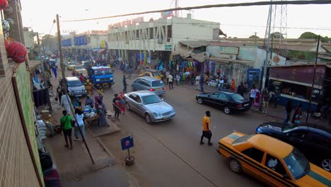 busy street scene in an african city