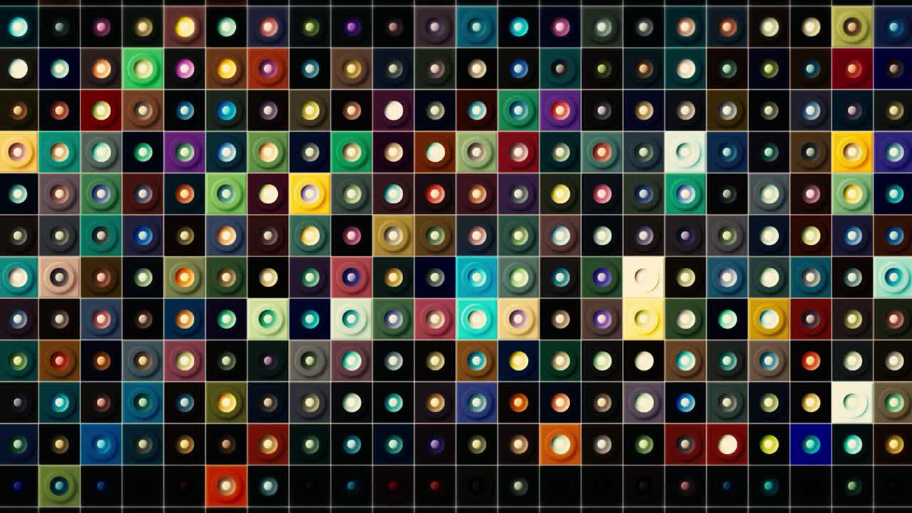 원과 사각형의 다채로운 기하학적 패턴