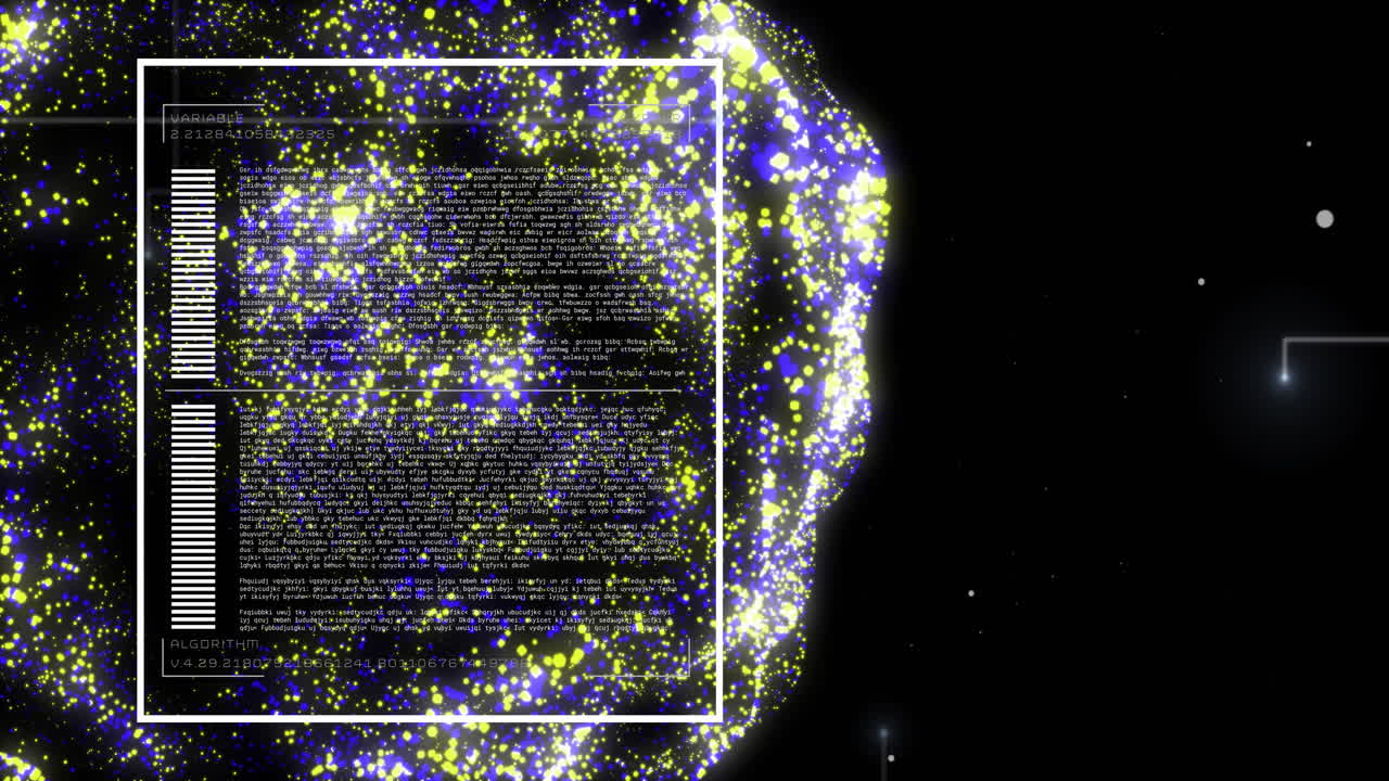 animación de codificación binaria de procesamiento de datos digitales sobre malla flotante sobre fondo negro