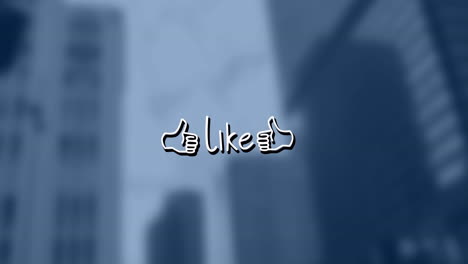 animación de texto similar sobre el paisaje urbano