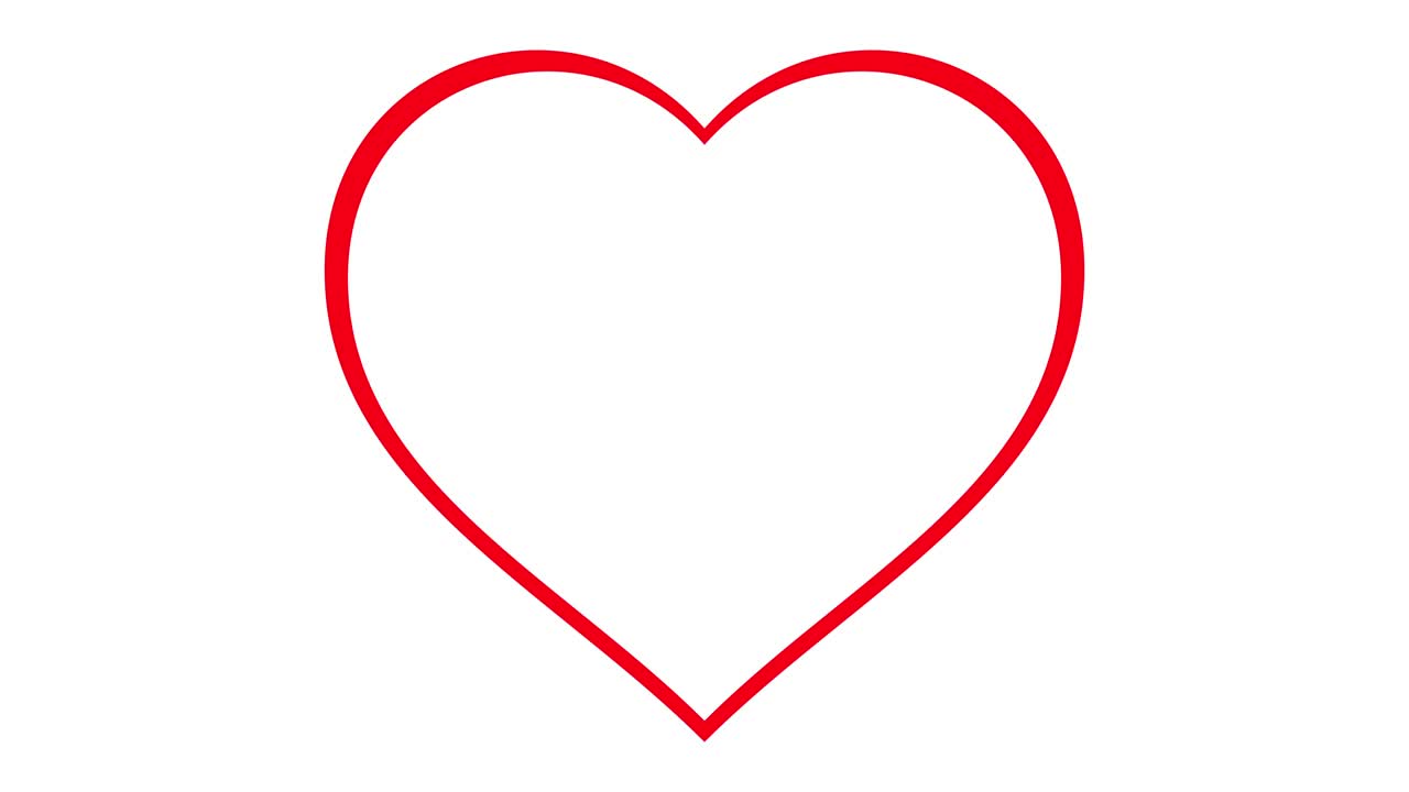 el amor latente el corazón latente animación contorno rojo