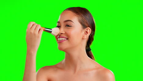 Green-screen,-makeup-brush