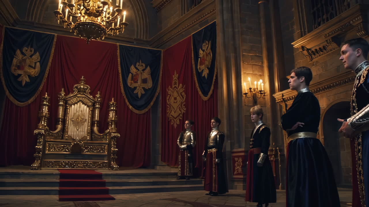 Royal Ceremony in a Grand Throne Room