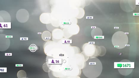 Animation-of-notification-icons-with-increasing-numbers-over-lens-flares