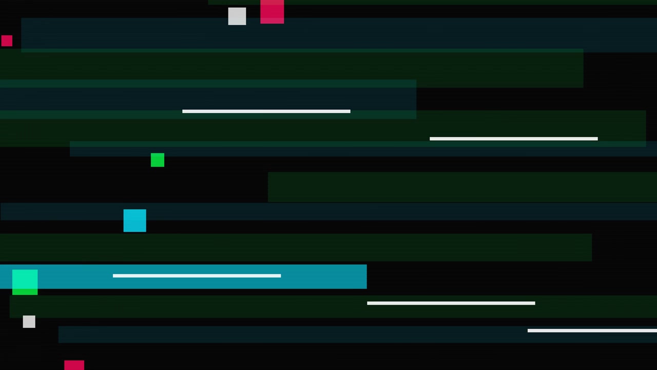 Abstract Digital Glitch Background with Moving Geometric Shapes