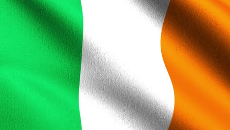 seamless loop 4k vdo. ireland national flag blowing in the wind isolated. official patriotic abstract design. 3d rendering illustration of waving sign symbol.