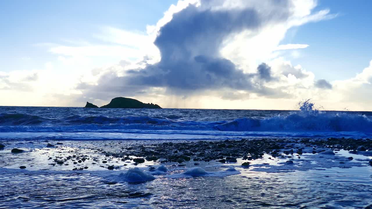 Epic Ireland winter light on Copper Coast Waterford day before Atlantic winter storm
