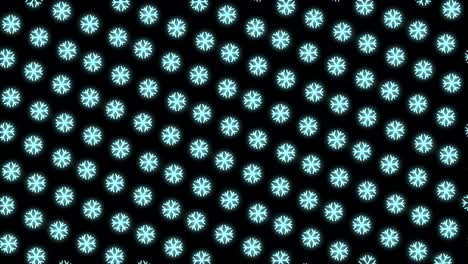 fondo de patrón navideño de neón de copo de nieve en animación de bucle blanco y negro