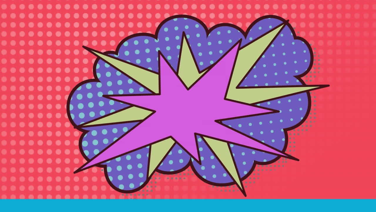 animación de cómic 5 opciones de texto sobre múltiples burbujas de habla cómica con efectos de sonido cómic textos