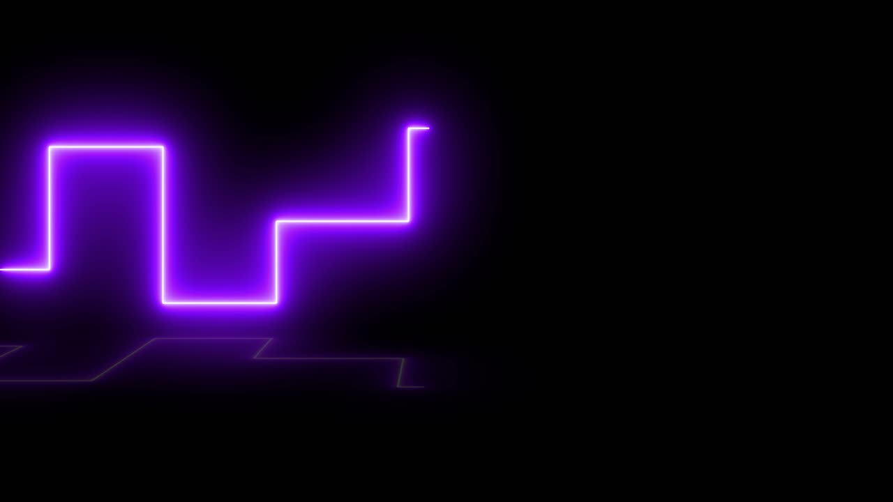 Abstrakt lilla neonlinjeanimasjon som tegner geometrisk mønster