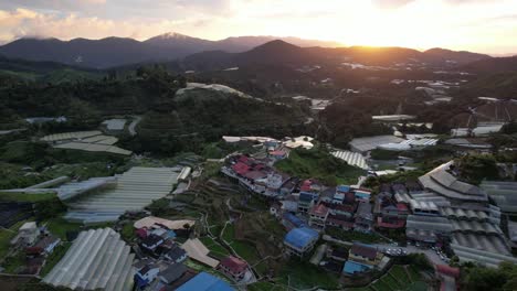 general landscape view of the brinchang district within the cameron highlands area of malaysia