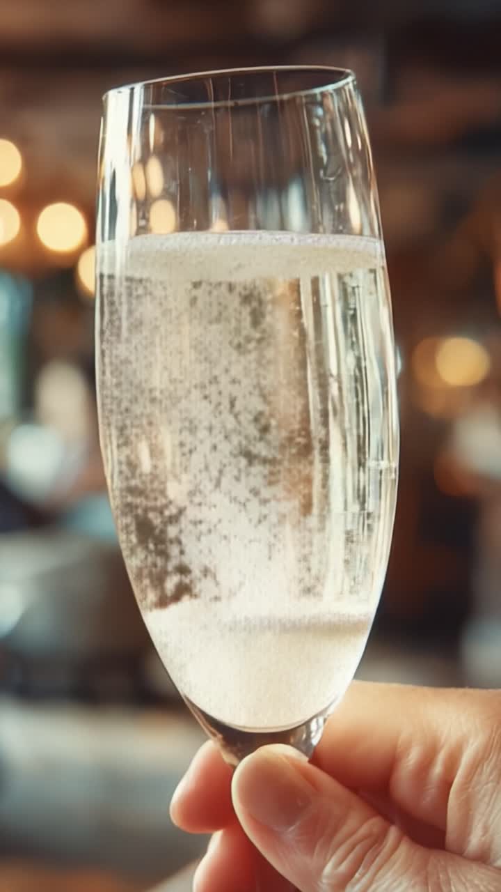 Un Brindis por la Celebración: Cautivadoras Burbujas de Champán Emanan de una Delicada Copa, Creando una Atmósfera de Elegancia y Alegría para Cualquier Ocasión