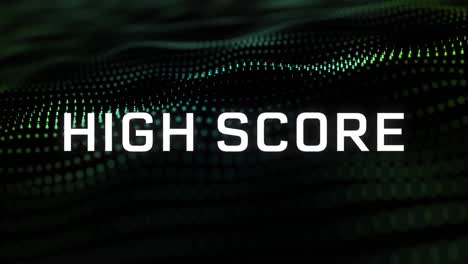 animation of high score text and spots over black background
