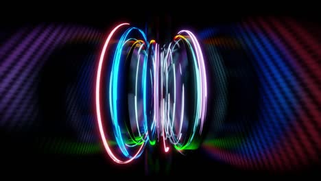 light stripes moving fast over dark background