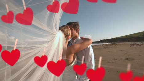 wedding of couple on beach