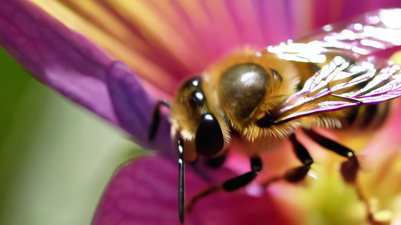 Honeybee on a Purple Flower