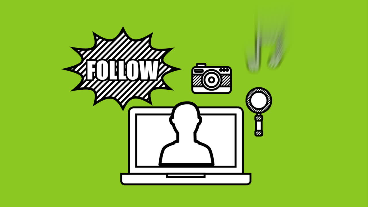 소셜 미디어 기술을 가진 노트북