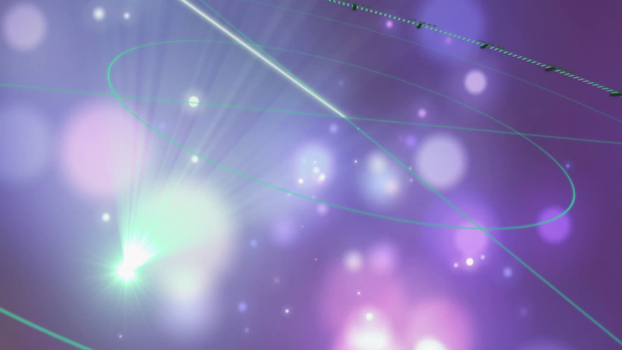 Colorful light orbs and lines creating abstract, dreamy background animation