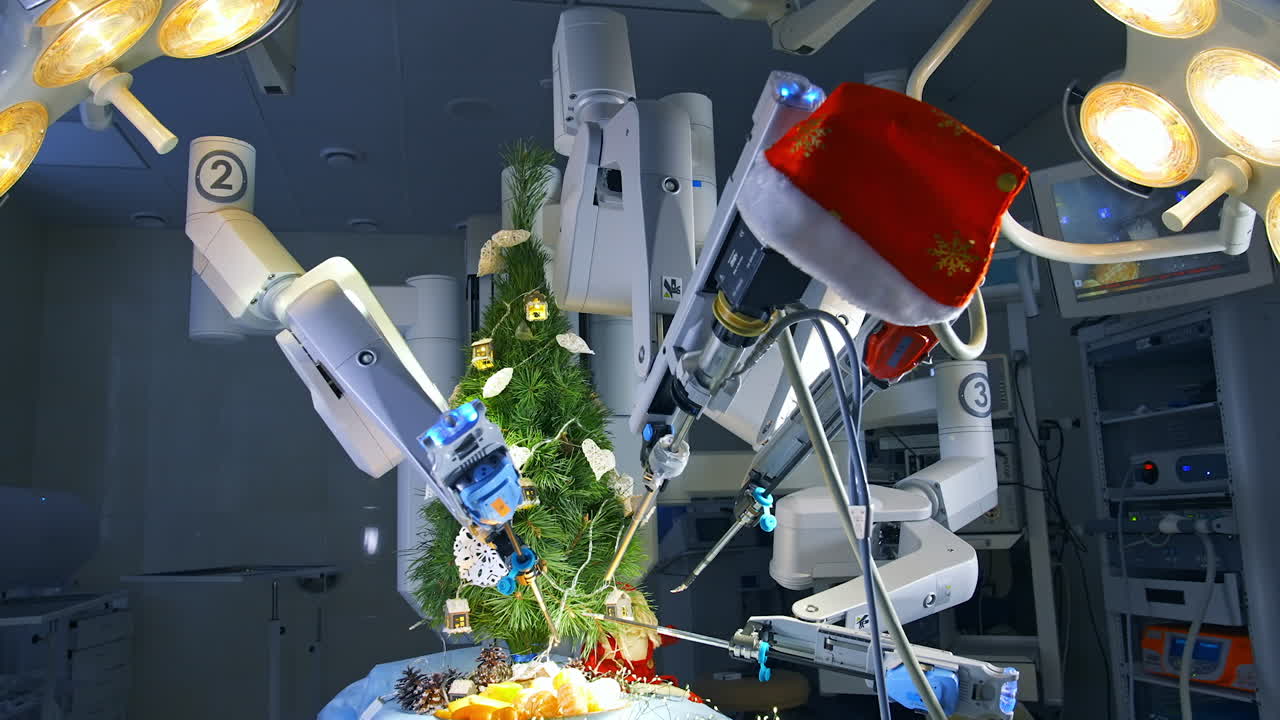 Da Vinci Surgical System In Hospital. Robotic surgery for neurosurgery medical robotic futuristic health care medicine