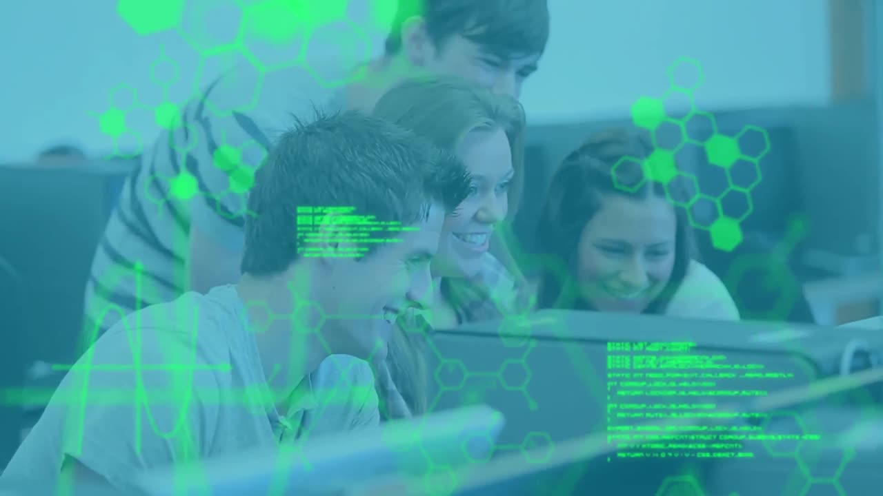 Animation of scientific data processing over students using computer