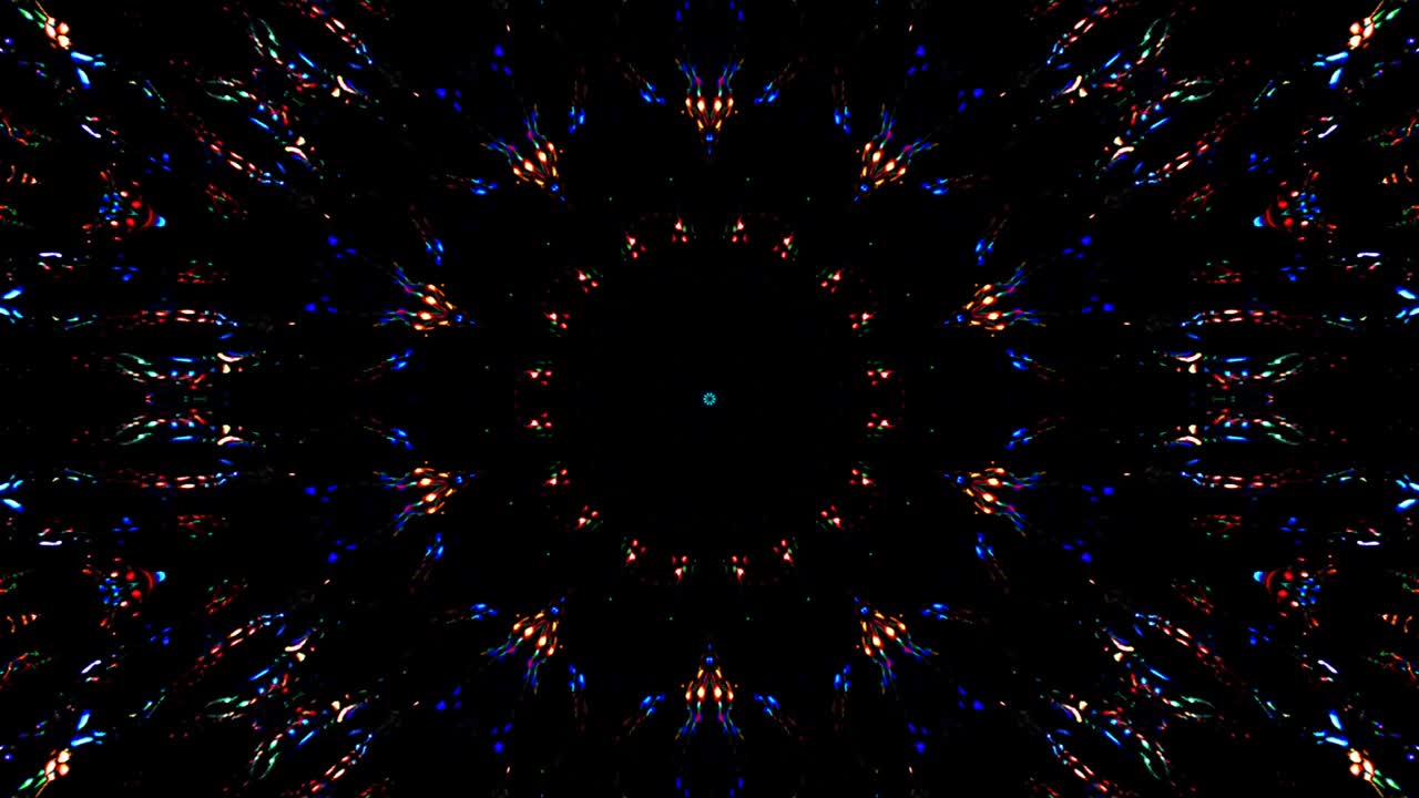 abstract lines colorful light shining round shape in center, black background