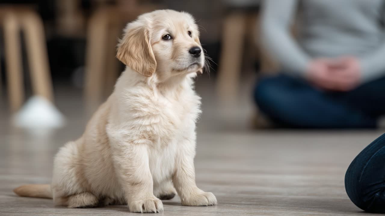 Captivating Journey of a Golden Retriever Puppy: From Curiosity to Calmness, Witnessing the Charming Evolution of a Playful Companion
