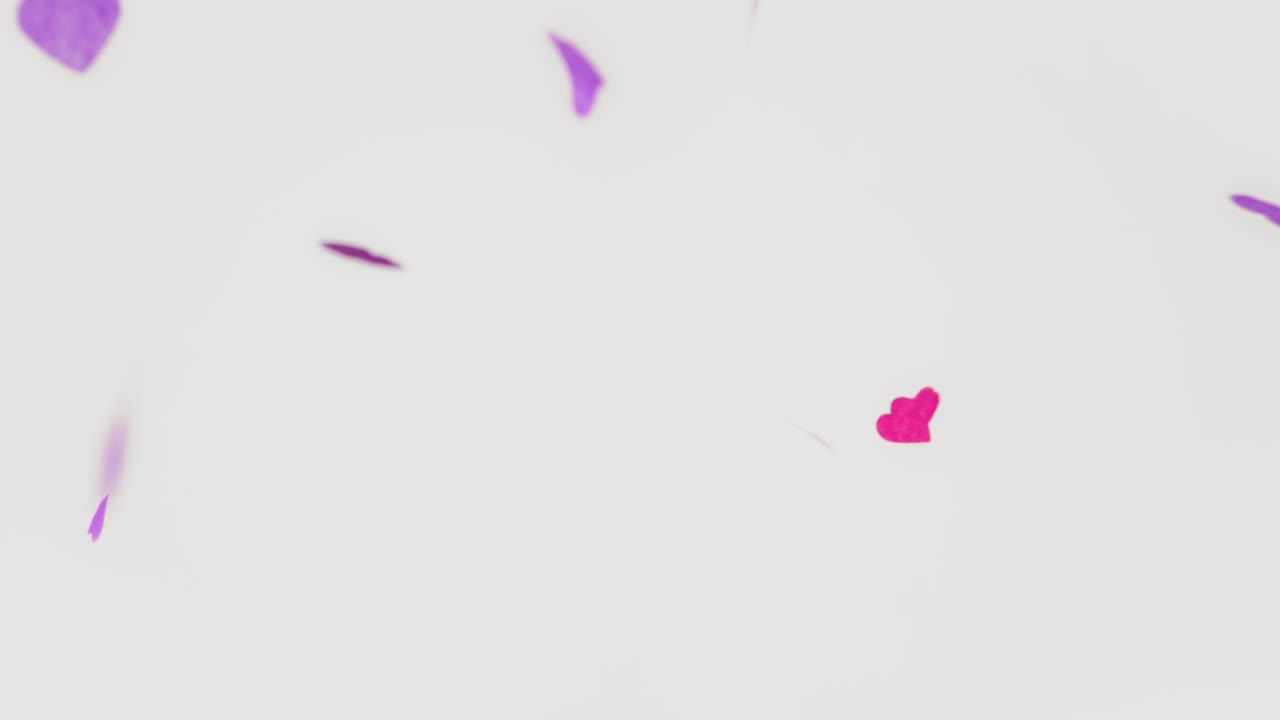 사랑스러운 종이 심장 -  바탕에 아름다운 분홍색과 보라색 종이 심장이 - 수직 비디오 - 느린 동작 - 끊임없는 루프